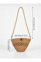 Kalya Braided Straw Shoulder Bag, Stylish Design with Natural Texture and Handmade Look, Wooden Button Closure, Long Handle, Suitable for Daily Use and Summer Beach Combinations - 4