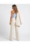 Women's One-Shoulder Asymmetrical Cut Blouse with Metal Accessories - 2