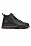 Men's Black Lace-Up Zippered Thick Sole City Boots Casual Ankle Boots - 3