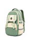 Green Cream Multi-Compartment Middle School School Bag – Large Volume Backpack with Back Support - 3