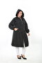 Women's Hooded Plus Size Trench Coat - 4
