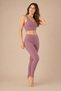 Women's Padded Ribbed Crop High Waist Leggings Sports Set 4-Piece Plum-Black-Çağla-Stone - 6