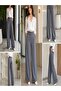 Dark Gray Palazzo Fabric Pants - 2