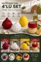 4471 4-Piece Kitchen Organizer Set – Onion, Garlic, Lemon Storage Container and Grater with 300 ml Container - 3
