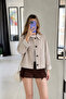 Lined Plaid Buttoned Trench Jacket - 3
