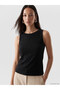Lcw Everyday Black Crew Neck Glittery Women's Tank Top