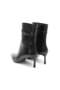 Black Color Belt Detailed Pointed Toe Women's Heeled Boots - 7