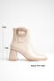 Women's Beige Thick Heeled Boots & Booties - 2