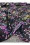 Patterned Chiffon Fabric - Purple Turquoise Floral Pattern - 3
