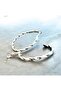 Steel Silver Medium Size Twisted Hoop Earrings - 4