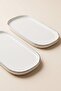 Modern Platinum Silver Gilded Cream Porcelain 2-Piece Kayık Serving Plate Set 30 cm - 4