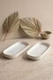 Modern Gold Gilded Cream Porcelain 3-Piece Kayık Serving Plate Set - 3