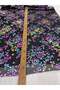 Patterned Chiffon Fabric - Purple Turquoise Floral Pattern - 4