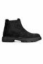 Men's Black Chelsea Boots with Zipper, Elastic Nubuck Look, Thick Sole, Casual Winter Boots - 2