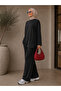 Sucuba Black Long Sleeve No-Show Pants Double Suit with Elastic Waist and Pockets - 2