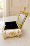 Mirrored Jewelry Box Gold Embellished Decorative Jewelry Box with Compartments - 4