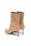Skin-Colored Belt Detailed Pointed Toe Women's Heeled Boots - 7