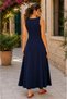 The Savior Piece of Summer |   Women's Strappy Square Neck Front Zipper Relaxed Fit Long Dress - 3