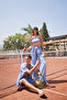 Rubberized Lace-Up Crop-Pants Set - 6