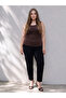 Lcw Curve Brown Plus Size Women's Athlete with Stones - 2