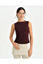 Women's Chestnut Ecovero ™   Viscose Sleeveless Boat Neck Blouse
