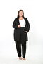 Women's Lycra Viscose Plus Size Cardigan Pants Suit - 2