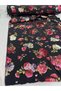 Patterned Chiffon Fabric - Red and White Rose Patterned