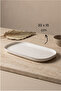 Modern Platinum Silver Gilded Cream Porcelain 2-Piece Kayık Serving Plate Set 30 cm - 2