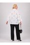 Plus Size Lavender Flower Embroidered Flounce Sleeve Women's Shirt - 6