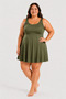 Women's Modest Swim Dress with Built-in Shorts Plus Size