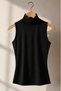 Women's Stand Collar Sleeveless Slim Fit Ultra Soft Flexible Lycra Cotton Basic Body&Blouse - 2