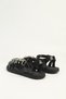Women's Black Jelly Sandals – Stylish Summer Sandals with Stone Detail and Ankle Buckle Pco-1021 - 4