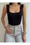 Women's Square Neck Premium Texture Knitwear Thick Strap Blouse