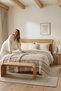 Natura Soft Ecru 4 Layer Muslin Double Bedspread 220X230 cm 100% Cotton Multi-Purpose Sofa Cover and Tv Blanket - 8