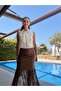 Brown Tasseled Leather Skirt - 2