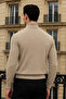 Men's Trend Winter Half-Throat Cream Knitwear Sweater - 2