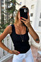 Square Neck Basic Thick Strap Knitwear Blouse - 5