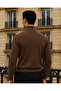 Men's Trend Winter Half-Throat Brown Knitwear Sweater - 6