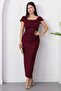 Square Neck Thick Strap Glitter Dress Grs4139 - 4