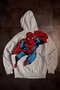 Gray Melange Amazing Spider Cartoon Back Printed Unisex Zippered Sweatshirt - 2
