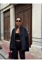 Women's Zippered High Collar Oversized Basic Jacket with Draped Sleeves New Season - 3