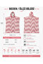 Printed Towel Poncho, 80x100 Oversized Beach, Pool, and Post-Shower Towel—Pink Wave Pattern—has a defect - 3