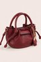 Women's Lora Drawstring Charm Detailed Hand and Shoulder Bag - 5
