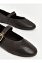 Lcw Steps Brown Genuine Leather Women's Ballerinas - 4