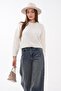 Women's Crew Neck Ribbed Knit Sweater 265162 - - 3