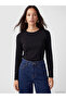 Lcw Everyday Black Crew Neck Women's Bodysuit