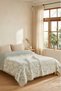 Soleil Bloom 5 Layer Padded Muslin Double Bedspread Pike Sofa Cover 100% Cotton Floral Pattern 220X240 cm - 5