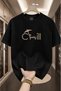 Premium Unisex Printed 100% Cotton Crew Neck Short Sleeve Black T-Shirt