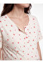 Lcw Dream Ecru Crew Neck Printed Maternity Nightgown - 2