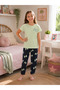 Girl's Short Sleeve Long Bow Pattern 100% Cotton Pajama Set - 2